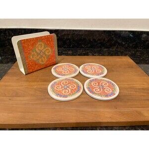 Corelle sandstone coasters and napkin holder